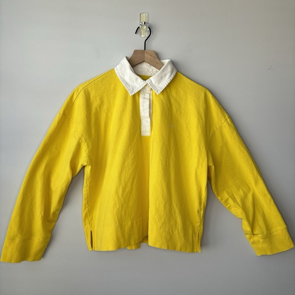 Everlane Tops - Everlane Rugby Shirt Women's Large Top Marigold Yellow Collar‎ Cotton Polo Boxy